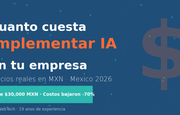 Cuánto cuesta implementar inteligencia artificial en una empresa mexicana (Precios 2026)